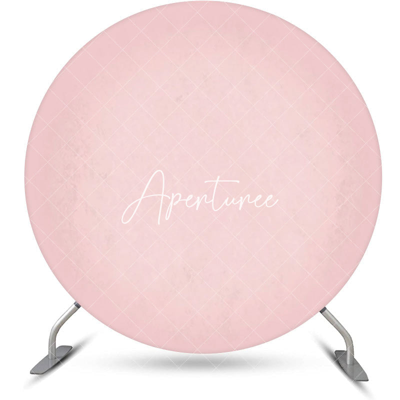 Aperturee - Round Bright Pink Solid Color Birthday Backdrop