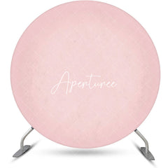 Aperturee - Round Bright Pink Solid Color Birthday Backdrop