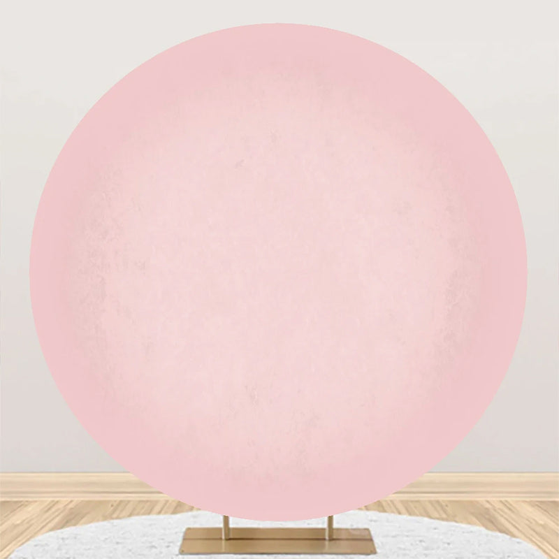 Aperturee - Round Bright Pink Solid Color Birthday Backdrop