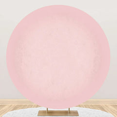 Aperturee - Round Bright Pink Solid Color Birthday Backdrop