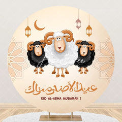 Aperturee - Round Cartong Sheep Eid Aladha Mubarak Backdrop