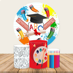 Aperturee Round Cartoon Kindergarten Graduation Backdrop Kit