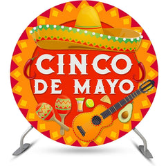 Aperturee - Round Cinco De Mayo Guitar Mexican Fiesta Backdrop