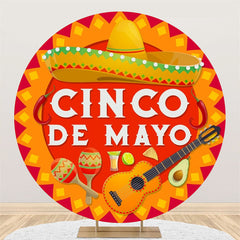 Aperturee - Round Cinco De Mayo Guitar Mexican Fiesta Backdrop