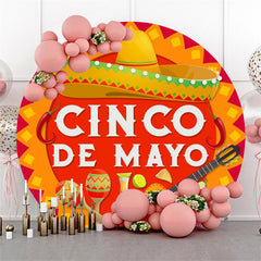 Aperturee - Round Cinco De Mayo Guitar Mexican Fiesta Backdrop