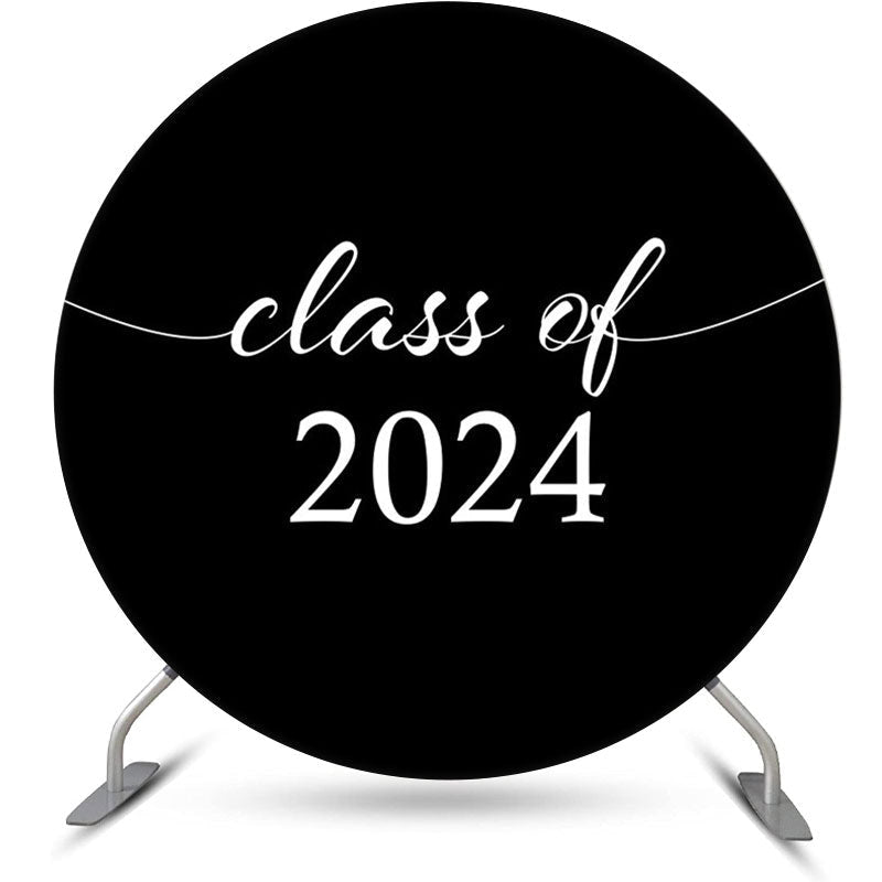 Aperturee - Round Class Of 2024 Black White Graduation Backdrop