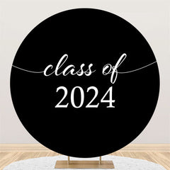 Aperturee - Round Class Of 2024 Black White Graduation Backdrop