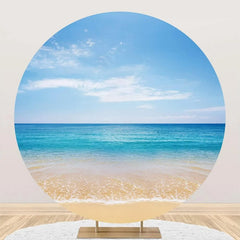 Aperturee - Round Coastal Sandy Beach Blue Sky Summer Backdrop