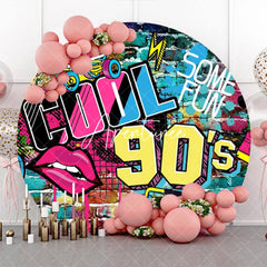 Aperturee - Round Colorful Hiphop Cool 90S Birthday Backdrop