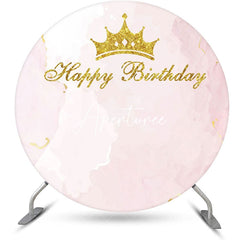 Aperturee - Round Crown Pink Abstract Marble Texture Backdrop