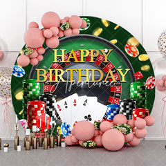 Aperturee - Round Currency Gaming Table Casino Birthday Backdrop