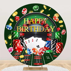 Aperturee - Round Currency Gaming Table Casino Birthday Backdrop