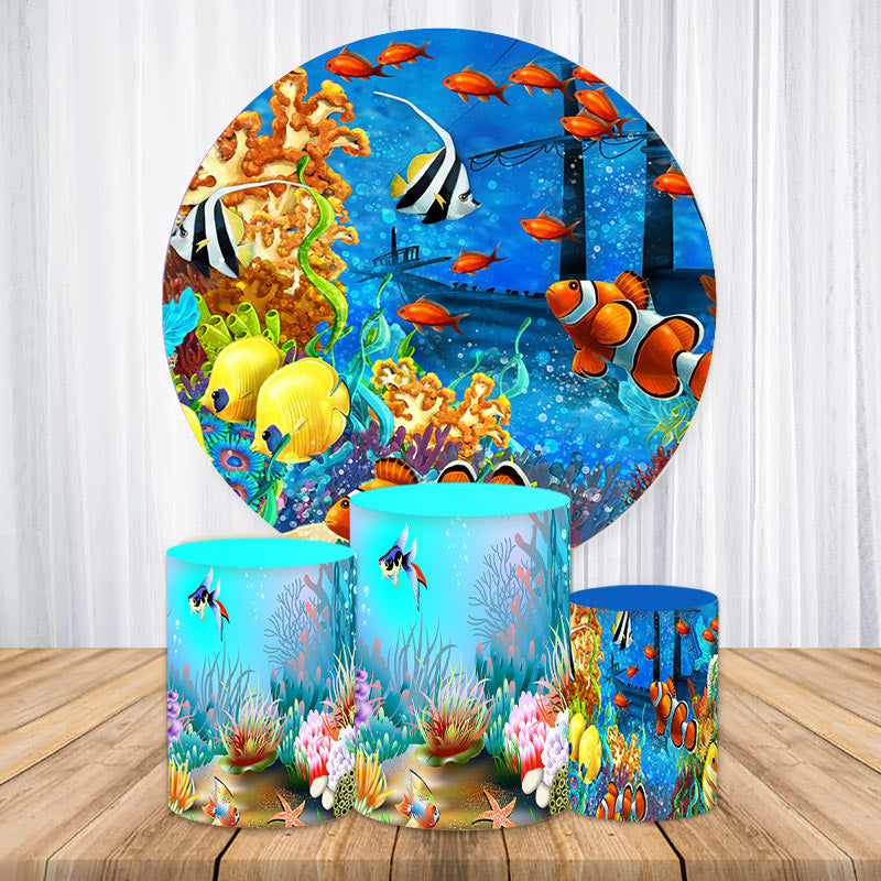 Aperturee Round Cute Finding Nemo Theme Cartoon Backdrop Kit