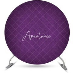 Aperturee - Round Dark Purple Solid Color Texture Birthday Backdrop