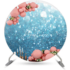 Aperturee - Round Dreamlike Blue Sparkling Bokeh Birthday Backdrop