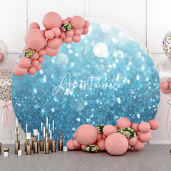 Aperturee - Round Dreamlike Blue Sparkling Bokeh Birthday Backdrop