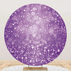 Aperturee - Round Dreamlike Purple Glitter Bokeh Birthday Backdrop