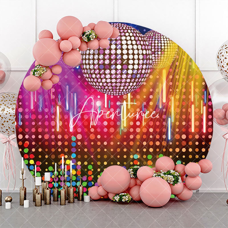 Aperturee - Round Dynamic Disco Musical Stage Party Backdrop