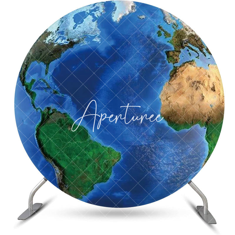 Aperturee - Round Earth Continent Ocean Pattern Birthday Backdrop