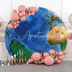 Aperturee - Round Earth Continent Ocean Pattern Birthday Backdrop