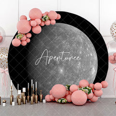 Aperturee - Round Elegant Lunar Surface Space Birthday Backdrop