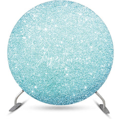 Aperturee - Round Fantasy Blue Sparkling Bokeh Birthday Backdrop