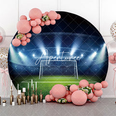 Aperturee - Round Football Stadium Light Night Birthday Bakcdrop