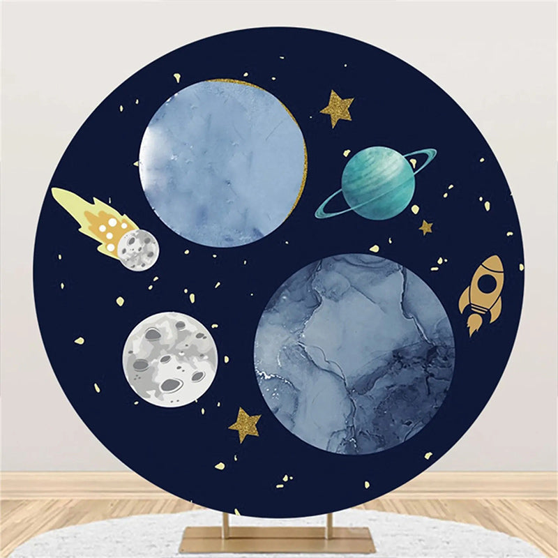 Aperturee - Round Galaxy Planet Meteorite Moon Birthday Backdrop