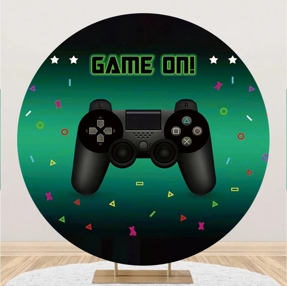 Aperturee - Round Game On Gamepad Button Green Party Backdrop