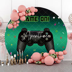 Aperturee - Round Game On Gamepad Button Green Party Backdrop