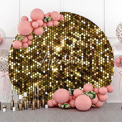 Aperturee - Round Gold Glitter Texture Bokeh Birthday Backdrop