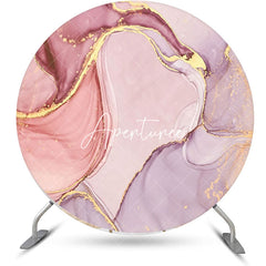 Aperturee - Round Gold Pink Abstract Marble Texture Backdrop