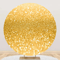 Aperturee - Round Gold Sparkling Texture Bokeh Birthday Backdrop