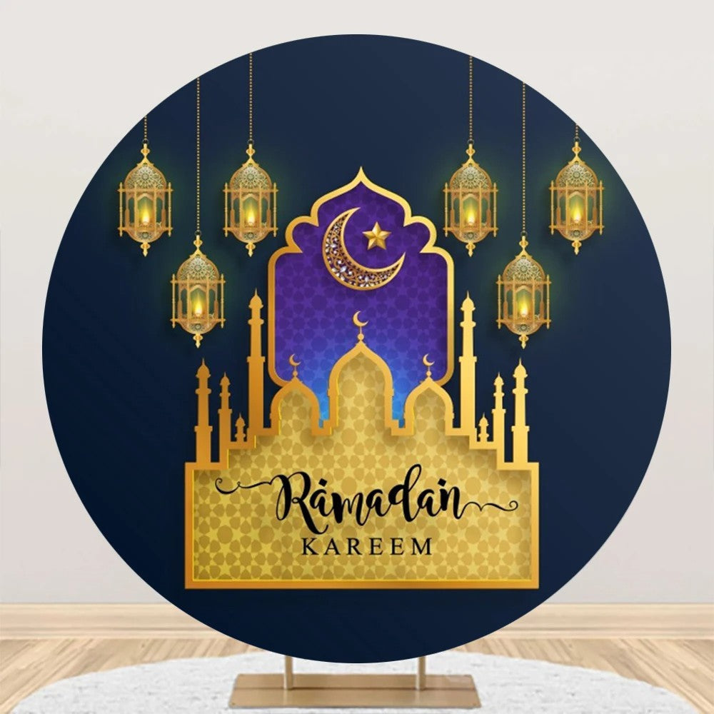 Aperturee - Round Golden Castle Muslim Eid Al Fitr Backdrop