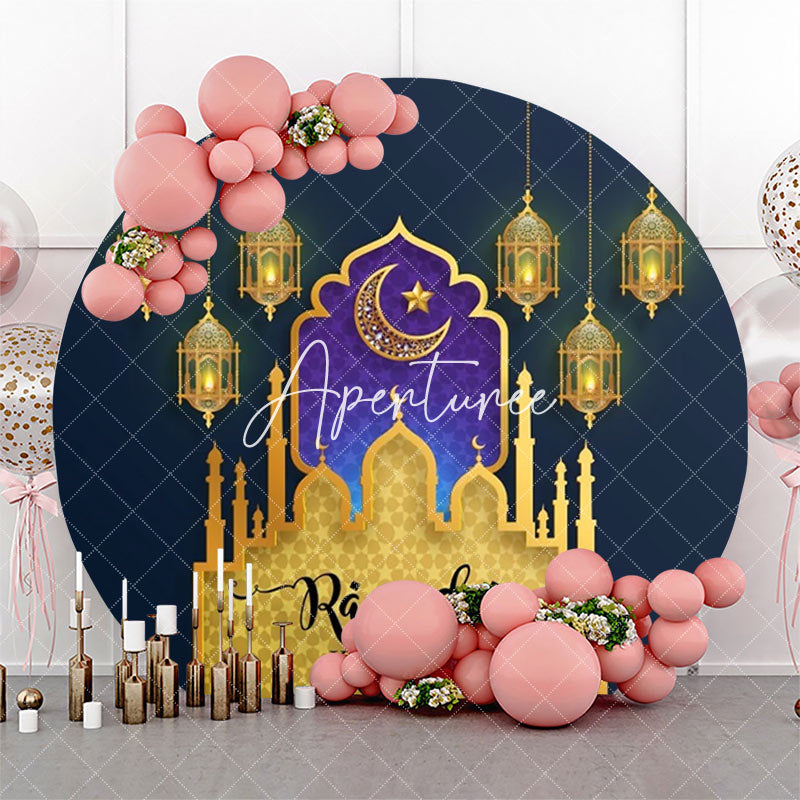 Aperturee - Round Golden Castle Muslim Eid Al Fitr Backdrop