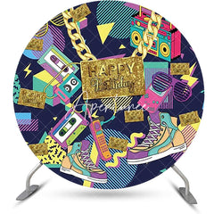 Aperturee - Round Golden Necklace Music Disco Birthday Backdrop