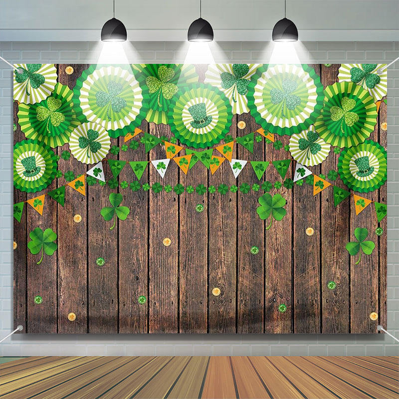 Aperturee - Round Green Origami Board St Patricks Day Backdrop