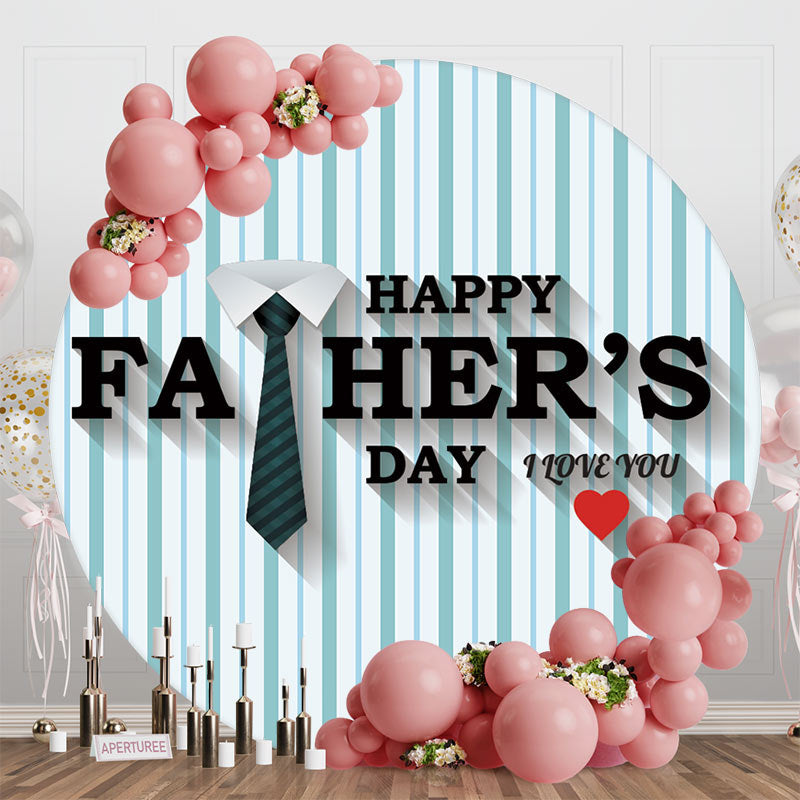 Aperturee - Round Green White Stripe Happy Fathers Day Backdrop