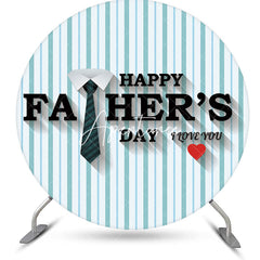 Aperturee - Round Green White Stripe Happy Fathers Day Backdrop