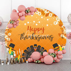 Aperturee - Round Hat Light Turkey Maple Thanksgiving Backdrop