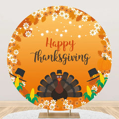 Aperturee - Round Hat Light Turkey Maple Thanksgiving Backdrop