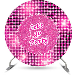 Aperturee - Round Hot Pink Sequin Sparkle Lets Go Party Backdrop