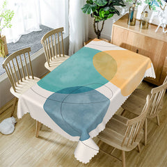 Aperturee - Round Line Simple And Morden Rectangle Tablecloth