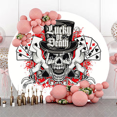 Aperturee - Round Lucky Or Death Skull Poker Casino Backdrop