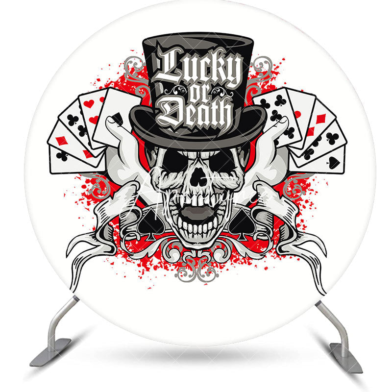 Aperturee - Round Lucky Or Death Skull Poker Casino Backdrop