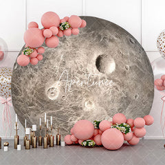 Aperturee - Round Lunar Surface Craters Pattern Birthday Backdrop