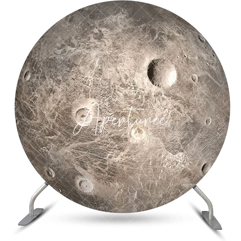 Aperturee - Round Lunar Surface Craters Pattern Birthday Backdrop