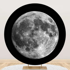 Aperturee - Round Moon Surface Top View Space Birthday Backdrop