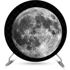 Aperturee - Round Moon Surface Top View Space Birthday Backdrop