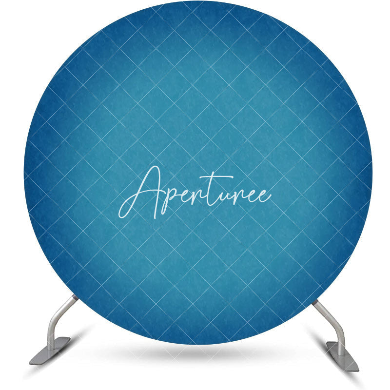 Aperturee - Round Ocean Blue Solid Color Texture Birthday Backdrop